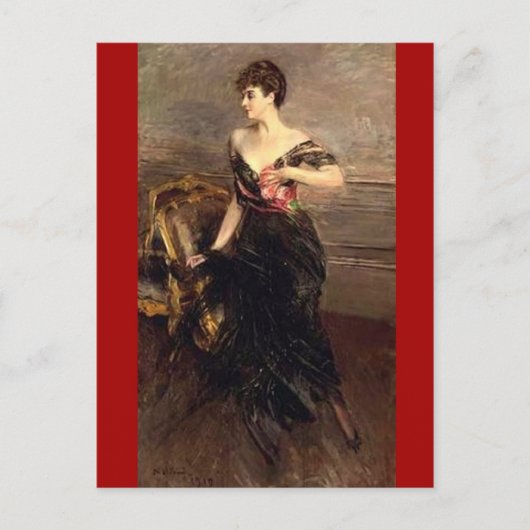 Vintag Lady Portrait - Boldini Postkarte (Vorderseite)