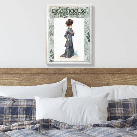 Vintag Ladys Fashion Design Illustration Leinwanddruck (Insitu (Schlafzimmer))