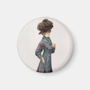 Vintag Ladys Fashion Design Illustration Magnet