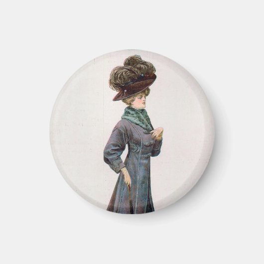 Vintag Ladys Fashion Design Illustration Magnet (Vorne)