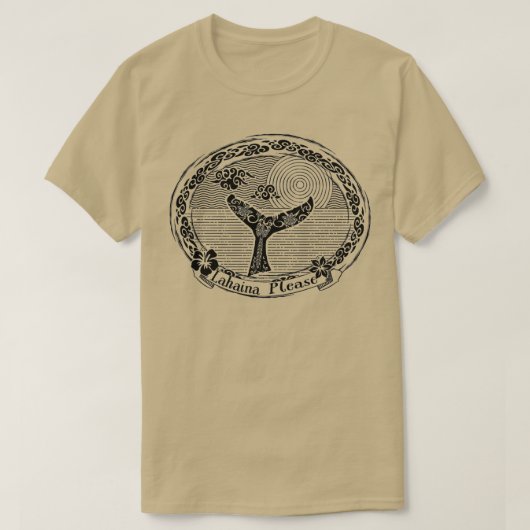 Vintag Lahaina Bitte Whales Schwanz Motif T-Shirt (Design vorne)