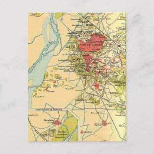 Vintag Lahore Karte Postkarte