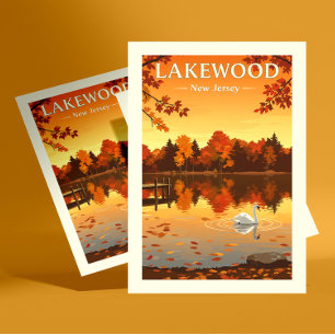 Vintag Lakewood New Jersey Postkarte
