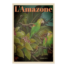 Vintag L'Amazone Travel Poster