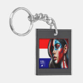 Vintag L'Amerique - Hisp Acrylic Schlüsselanhänger (Vorderseite links)