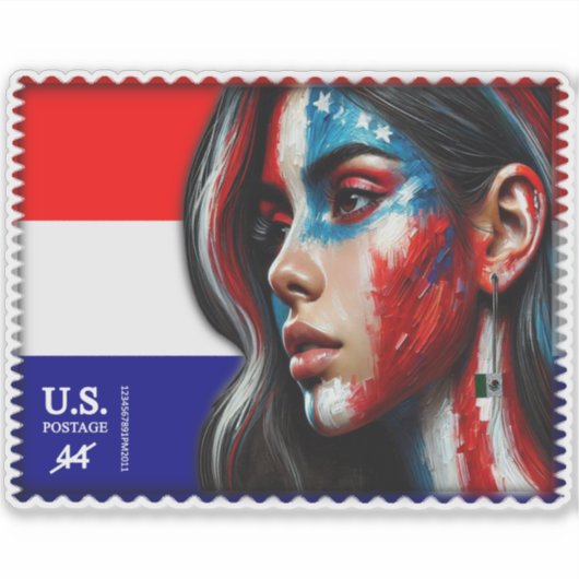 Vintag L'Amerique - Hisp Aufkleber (Vorderseite)