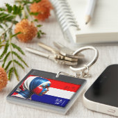 Vintag L'Amerique - Muslime Akryllischer Schlüssel Schlüsselanhänger (Vorderseite rechts)