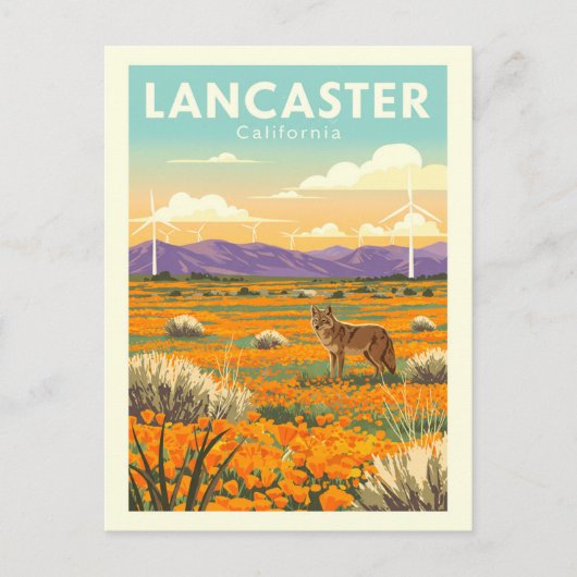 Vintag Lancaster California Postkarte (Vorderseite)