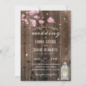 Vintag Lantern Cherry Blossom Blumenstall Hochzeit Einladung (Vorderseite)