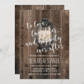 Vintag Lantern Rustikales Barnholz Probe Abendesse Einladung (Vorne/Hinten)