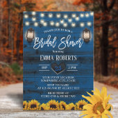 Vintag Lantern Sonnenblumennavy Brautparty Einladung