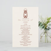 Vintag Lantern Terracotta Rustic Wedding Program (Stehend Vorderseite)