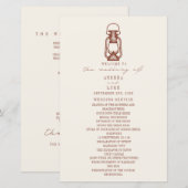Vintag Lantern Terracotta Rustic Wedding Program (Vorne/Hinten)