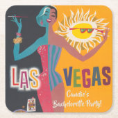 Vintag Las Vegas Bachelorette Weekend Party Rechteckiger Pappuntersetzer (Vorderseite)