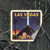 Vintag Las Vegas Nevada Quadratischer Aufkleber