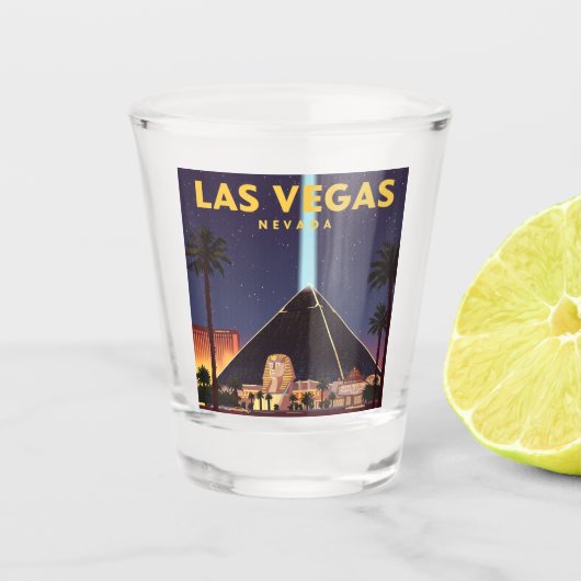 Vintag Las Vegas Nevada Schnapsglas (Vorderseite)