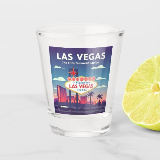 Vintag Las Vegas Nevada Schnapsglas (Vorderseite)