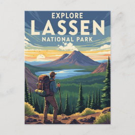 Vintag Lassen Vulkanischer Nationalpark California Postkarte