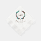 Vintag Laurel Wreath Wedgram Napkin Serviette (Ecke)