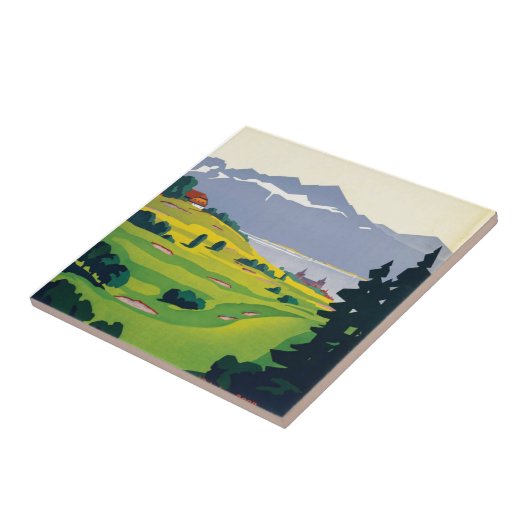 Vintag Lausanne Schweiz Golf Travel Fliese (Seite)