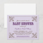 Vintag Lavendel-Kinderdusche Einladung (Vorne/Hinten)