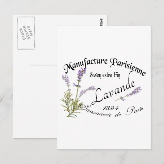 Vintag Lavendel Postkarte (Vorne/Hinten)