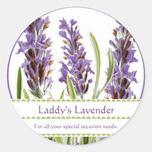 Vintag Lavender Custom Stickers (Vorderseite)