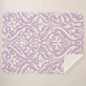 Vintag Lavender Damask Cosy Sherpadecke (Vorderseite (Horizontal))
