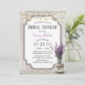 Vintag Lavender Floral Jar Elegantes Brautparty Einladung (Stehend Vorderseite)