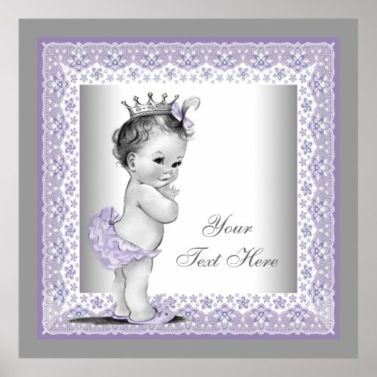 Vintag Lavender Lila Baby Girl Princess Poster (Vorne)