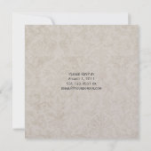 Vintag Lavender Lila Elfenbeinblume Post Hochzeit Einladung (Rückseite)