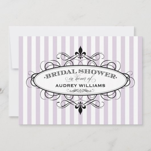 Vintag Lavender Lilie Französisches Brautparty Einladung (Rückseite)