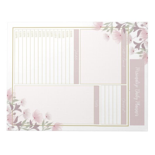 Vintag Lavender Mauve Blume Blumenplaner Notizblock (Vorderseite)