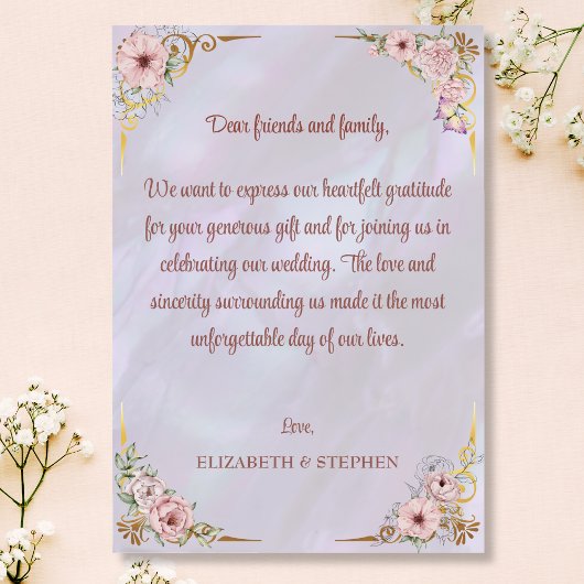 Vintag Lavender Peony Dankeschön-Karte Dankeskarte