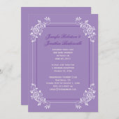 Vintag Lavender White Lila Wirbel Post Wedding Einladung (Vorne/Hinten)