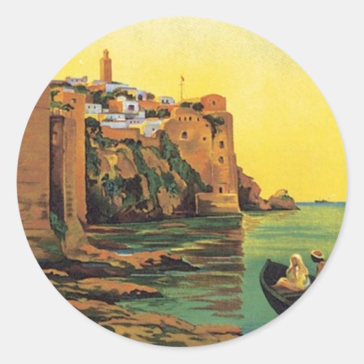 Vintag Le Maroc Marokko Runder Aufkleber (Vorderseite)