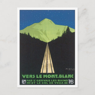 Vintag Le Mont Blanc Frankreich Postkarte