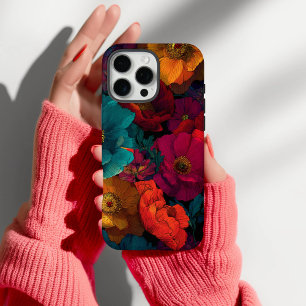 Vintag lebendige Velvet Romance Retro Floral iPhone 16 Pro Max Hülle