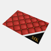Vintag Ledermonogramm Fußmatte (Schrägansicht)