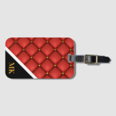 Vintag Ledermonogramm Gepäckanhänger (Vorderseite (Horizontal))