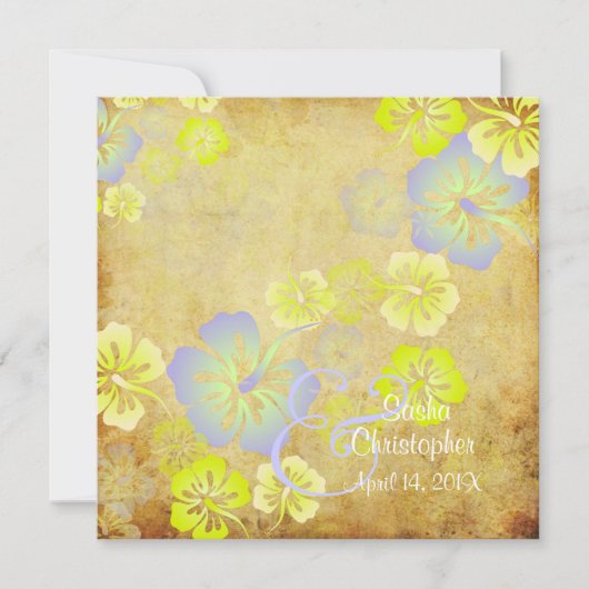 Vintag/Leis/Luau/HibiscusEinladung Hochzeit Einladung (Vorderseite)