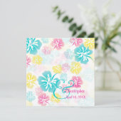 Vintag/Leis/Luau/HibiscusEinladung Hochzeit Einladung (Stehend Vorderseite)
