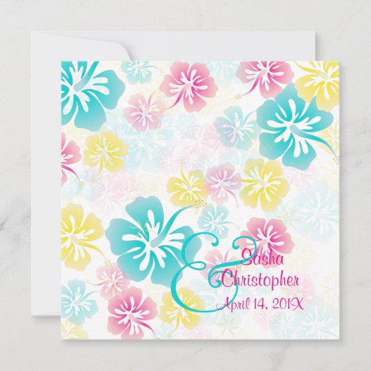 Vintag/Leis/Luau/HibiscusEinladung Hochzeit Einladung (Vorderseite)