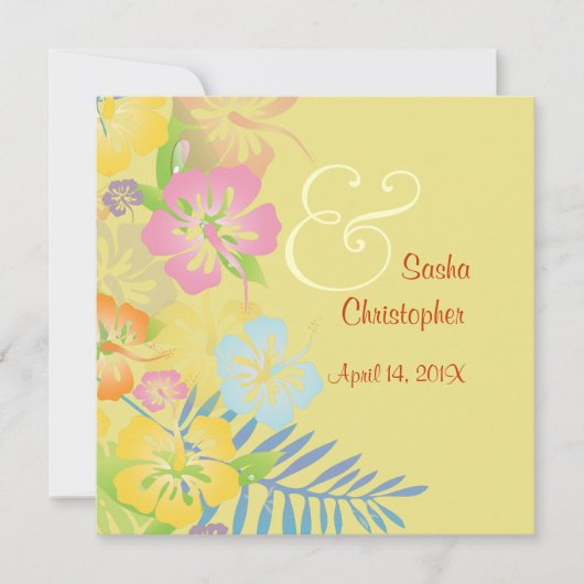 Vintag/Leis/Luau/HibiscusEinladung Hochzeit Einladung (Vorderseite)