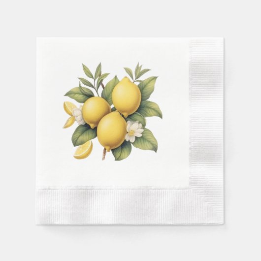 Vintag Lemon Blume Gelbe Küche Serviette (Vorderseite)