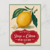 Vintag Lemon Botanisches Obst Postkarte (Vorderseite)