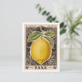 Vintag Lemon Botanisches Obst Postkarte (Stehend Vorderseite)