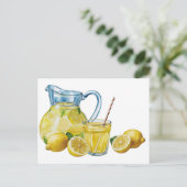 Vintag Lemon Botanisches Obst Postkarte (Stehend Vorderseite)