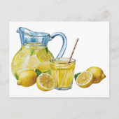 Vintag Lemon Botanisches Obst Postkarte (Vorderseite)