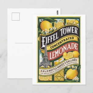 Vintag Lemon Botanisches Obst Postkarte
